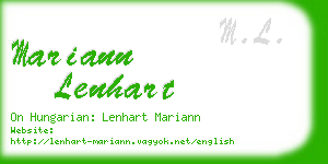 mariann lenhart business card